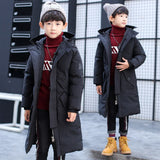 Girls Cotton-padded Outerwear & Coats Winter Children Warm Cotton-padded clothes  Long Hooded Thickening Jacket 5-16Y