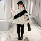 Girls Fur Coat Patchwork Outerwear Coat For Girls Casual Style Girls Jackets Winter Kids Clothing 6 8 10 12 14