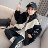 Girls Fur Coat Patchwork Outerwear Coat For Girls Casual Style Girls Jackets Winter Kids Clothing 6 8 10 12 14