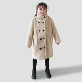 Girls Fur Coat Windproof Jacket Lamb Wool Coat Turndown Collar Outwear Kids Children Fleece Outerwear Clothes