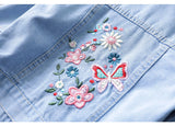 Girls Jackets 2023 Spring And Autumn Children Clothing Denim Embroidered Jacket Outerwear 1-6 Years Old Baby Coat For Girls