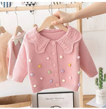 Girls' Knitted Cardigan Jacket Children's Jacket Baby Bottoming Long-Sleeved Sweater For Kids Clothes Coat Top