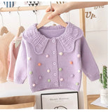 Girls' Knitted Cardigan Jacket Children's Jacket Baby Bottoming Long-Sleeved Sweater For Kids Clothes Coat Top