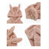 Girls Plush Jackets Winter Rabbit Ear Hoodie Kids Clothing Boys Coats Infant Plus Velvet Sweater Girls Thick Warm Jacket Coats