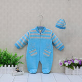 Girls Rompers+Hat 2 Pieces/set Baby Clothing Set Boys Striped Clothes Outfits Newborn Suits Verlour Long Sleeve Overalls