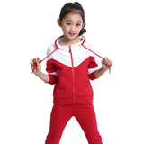 Girls Sports Sets 2017 Cotton Hoodies Suits Spring Autumn Fashion Casual Kids 2 Pieces Tracksuits Children's Girls Clothes Hot