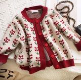 Girls Sweater Wool Jacket  Autumn Winter Children'S Clothing Baby Sweater Coat Children'S Fruit Sweater Knitted Cardigan