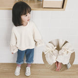 Girls T-shirt sHoodie Toddler Baby Long Sleeved Shirts Turtleneck Jacket Childrens Co Baby Kids Tees Princess with Lace Tops