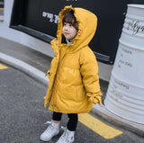 Girls Thick Warm Coat   Children's Casual Padded Jacket Winter Clothing Children's Mid-length Padded Outerwear