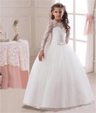 Girls Wedding Formal Dress Elegant Long Prom Dresses For Children Princess Girls Party Pageant V-backless Gowns Age For 6-14Y