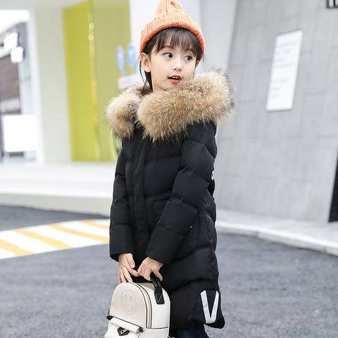 Girls White Duck Down Jacket Winter Clothes Kids Warm Down Parkas For Girls Snow We Little Girl Thick Hooded Co 5-12 Year