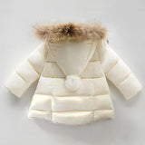 Girls Winter Coat   Winter Baby Girls Parkas Winter Jacket for Girls Solid Color Baby jacket Fur Hooded Kids Outerwear