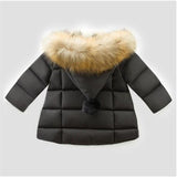 Girls Winter Coat   Winter Baby Girls Parkas Winter Jacket for Girls Solid Color Baby jacket Fur Hooded Kids Outerwear