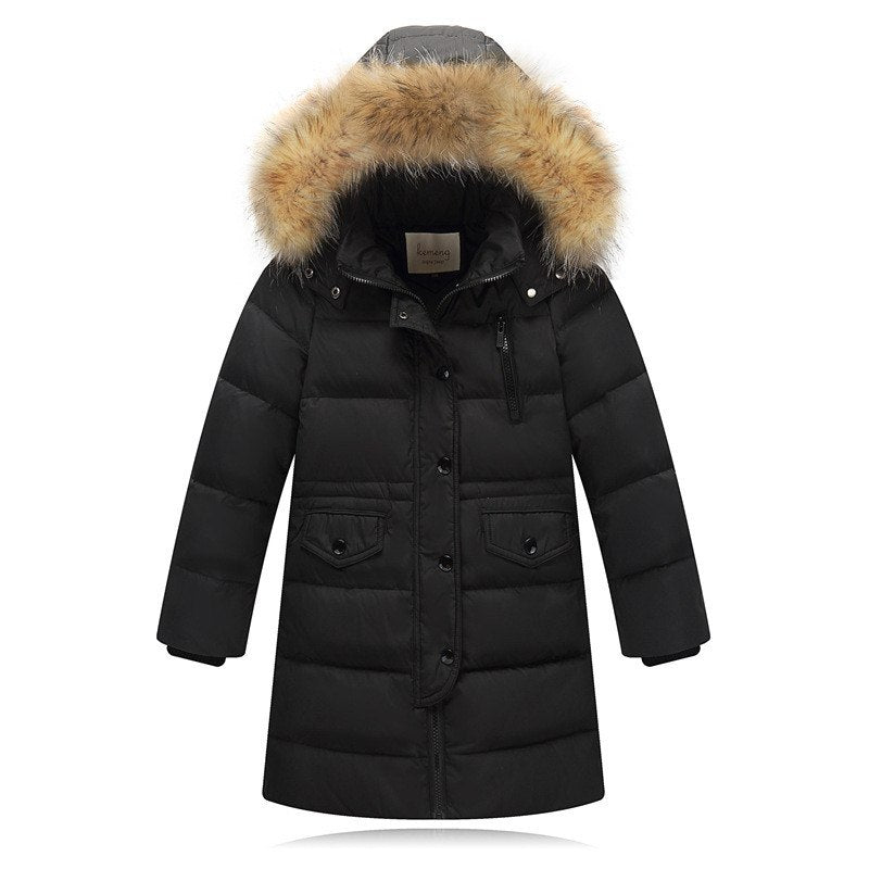 Girls Winter Co Casual Outerwe Warm Long Thick Hooded Jacket for Girls ...