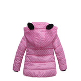 Girls Winter Coat Children Hooded Warm Coat Cotton Printed Thick Warm Kids Jacket Brand Girls Parka Outerwear Minnie