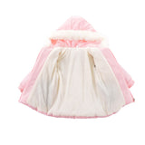 Girls Winter Coats Children Cotton Clothes   Butterfly Baby Plush Thicken Warm Hooded Jacket Kids Overcoat Clothing Coat