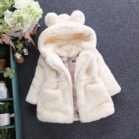 Girls Winter Coats Faux Fur Coat for Girls Children's Clothes Baby Girls Fur Padded Jacket Children Thickened Jacket Coat