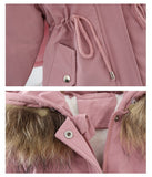 Girls Winter Jacket Fur Hooded Trench Coats Warm Clothes Children Kids Girl's Winterjas   Cotton Jacket Parka 3 4 5 6 7 8 Yrs