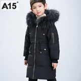 Girls Winter Jackets with Fur Warm Long Thick Fashion Childrens Kids Winter Jacket for Boy Teenage Boys Clothing 8 10 12 14 Year