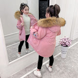 Girls' winter long sleeve cotton padded clothes   children's Plush thickened embroidered cotton clothes coat and jacket