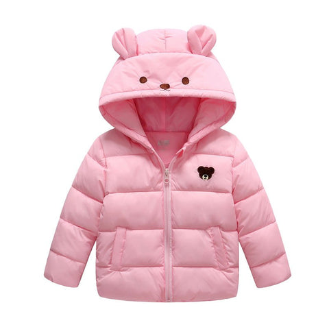 Girls winter warm coats children carton thick hoodies down parkas for baby girls kids casual warm jacket child clothes outwear