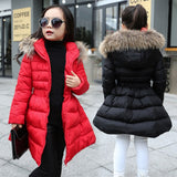 Good Quality Winter Warm Kids Jackets For Girl Thick Fur Collar Girl Parkas Autumn Girls Coat Outerwear For 5 8 10 Years