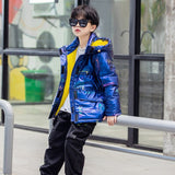 HH Winter Long Down Jacket Children's Outerwear Letter Pattern Korean Version Jumpsuit  Kids No Wash  Neutral Over 8 Age