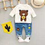 2018 Autumn Baby Girls Boys Clothes Sets Infant Cotton Suits Casual Style Cartoon Kids T Shirt+Pants Children Suits
