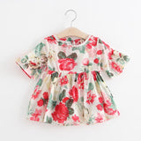 2018 Summer Baby Girls Dress Cotton Infant Dress Flowers Casual Style Child Kids Princess Beach Dress