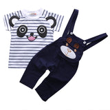 Hi Hi Baby Store Cute Newborn Baby Boy Summer Clothes Overalls Outfits T-shirt Bib Pants 2pcs Cotton Set