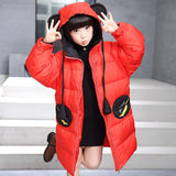 Kids Winter Duck Down Jacket for Girls Mouse Ears Hooded Russian Winter Coats Girls Winter Clothes For 4-13
