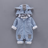 High Quality Newborn Boys Girls Rompers Infant Clothes Cute Animal Pattern Hooded One-pieces Warm Jumpsuits Bebes Baby Clothes