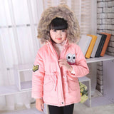 High quality 2-8 Years Autumn Winter Children Girls Warm Thick Jackets With Fur H Kids Parkas 90% Cotton Filling Outdoor Coats