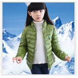 Green Girls Down Jackets Boys Outfits Coats Winter Outerwe Solid Girl Jacket Children Clothes Top Quality