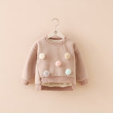 Hot 2018 Fall Winter Little Kids Cute Velvet Warm Sweater With Removable Balls Boys Girls Fashion Thickening Pullover Co G309