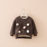 Hot 2018 Fall Winter Little Kids Cute Velvet Warm Sweater With Removable Balls Boys Girls Fashion Thickening Pullover Co G309