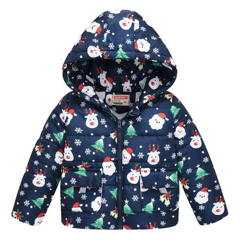 Autumn Winter Hooded Children Down Jackets For Girls Christmas Warm Kids Down Coats For Boys 2-8 Years Outerwear Clothes