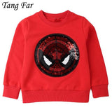 Hot Boys Girls Cotton Sequins Sweatshirt Children's Casual Fashion T-shirt Kids Pullover Blouse Tees Full Sleeve Baby Costume