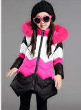 Baby Girls Winter Coat Children Stripe Jacket Kids WARM Thick Cotton-padded Coat Windproof Outdoor Parka Outerwear