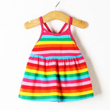 Hot Sale Summer New Girl Dress Sleeveless Harness Dress Baby Girls Clothes Rainbow Striped Dresses Vestido Infantil Kids Clothes