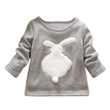 Hot Sale Toddler Kids Girls Boys Cartoon Rabbit Long Sleeve Pullover Sweatshirt Tops Children Kids Cotton Warm Blouse Clothes
