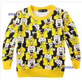 Hot Sell autumn children casual sweater terry hoody cartoon girl t shirt / top bowknot printed cute baby girls clothes cotton