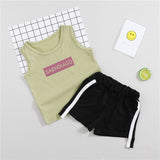 Hot Selling Baby Clothes Set Summer Boy Girl Simple Design Vest + Shorts Casual 2Pcs Suit Children Outfits Sports Clothing Set