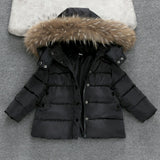 Autumn and Winter Kids Fur hooded Coats Warm Boys and Girls Jackets Fashion Thick Outerwe Co Infant pocket parkas