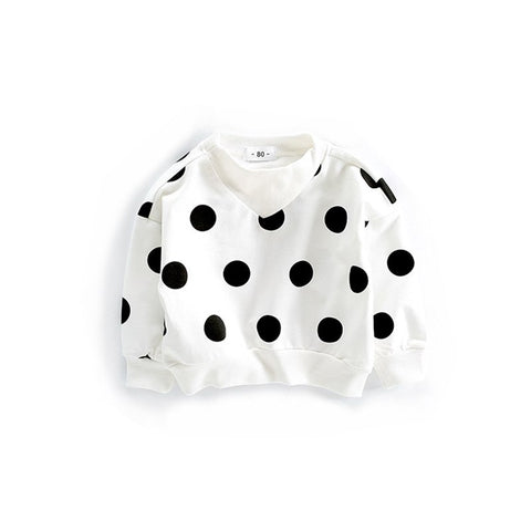 Hot Sale 2018 Spring Baby Girls Hoodies Polka Dot Printing Cute Sweatshirt For Girls Kid Long Sleeve Cotton Children Tops