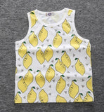 Infant Toddlers Cotton T-Shirt Baby Girls Boys Clothes Sleeveless Summer Tops Casual Kids T shirt Printed Fruit Strawberry Pear