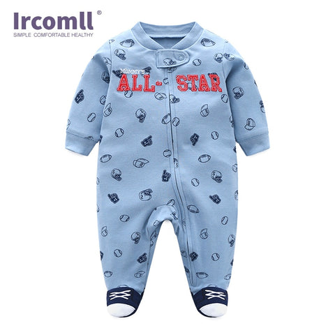 Infant Newborn Baby Girl Boy Clothes 100% Cotton leopard print Jumpsuits Clothing Baby Footies for 2018 Spring Baby Body