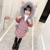 Children's clothing girls winter thick cotton jacket 2018   fashion gold velvet solid color children's clothing MF-181