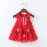 Baby Girls Dresses 2018 New Brand Princess Clothing Cute Strawberry Design Girl Dresses For 1-3Year