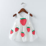 Baby Girls Dresses 2018 New Brand Princess Clothing Cute Strawberry Design Girl Dresses For 1-3Year